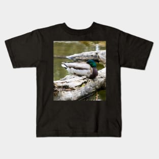 Mallard duck sleeping Kids T-Shirt